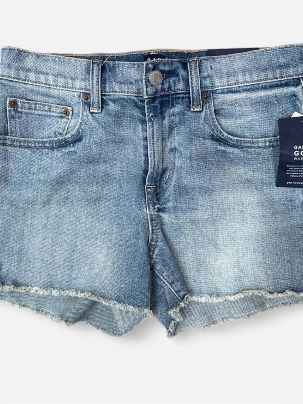 GAP Light Blue Frayed Hem Denim Shorts